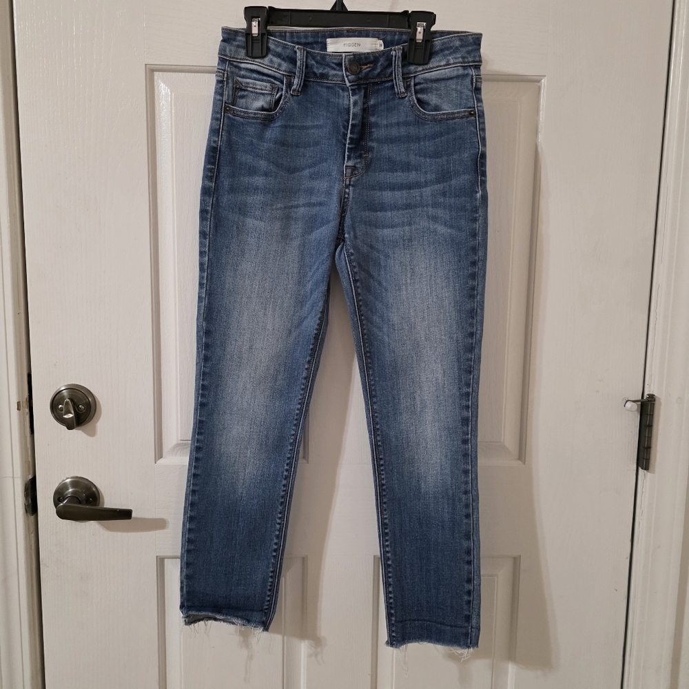 Hidden Size 26 Stylish Blue Cropped Jeans